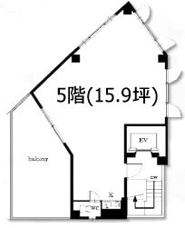 阿佐ヶ谷第壱ビル5F 間取り図