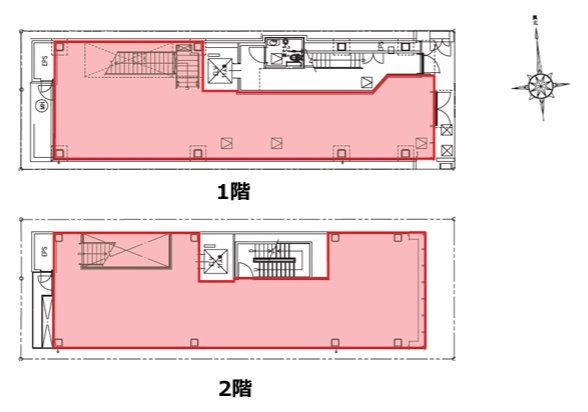 神南プチ公園通りビル1F～2F 間取り図