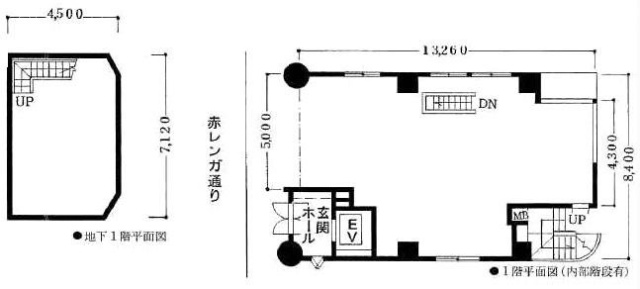 ひのき屋ビルB1F～1F 間取り図