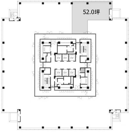 横浜ビジネスパーク(YBP)ウエストタワーF-13 間取り図