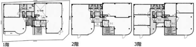 葛西MOMONビル1F～3F 間取り図