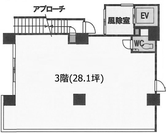 (仮)中延商業施設ビル3F 間取り図