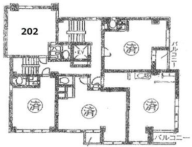 シャトー佐和ビル202 間取り図
