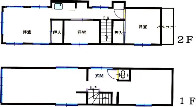 東六郷2丁目貸店舗・倉庫1F～2F 間取り図