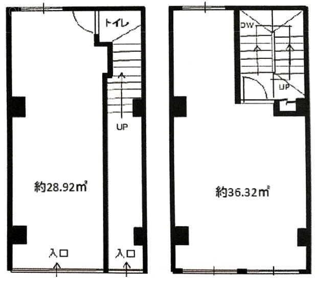 須貝ビル1F～2F 間取り図