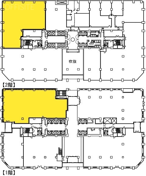 丸の内郵船ビル1F～2F 間取り図