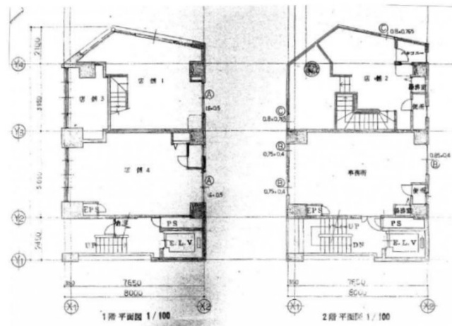 清水ビル1F～2F 間取り図