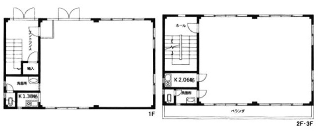 桶本ビル1F～3F 間取り図