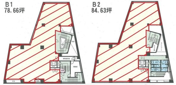 表参道千代田ビルB1F～B2F 間取り図