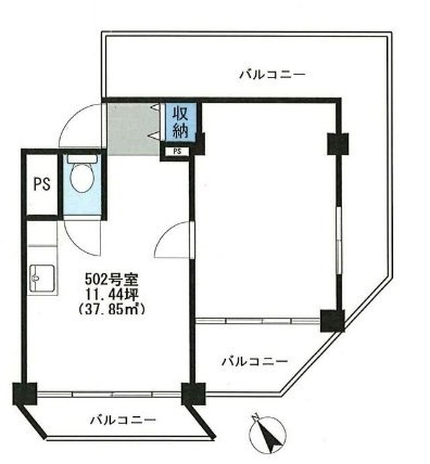 ホワイトキャッスルビル502 間取り図