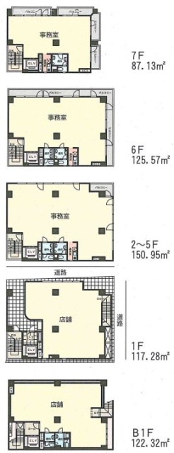 野口第1ビルB1F～7F 間取り図