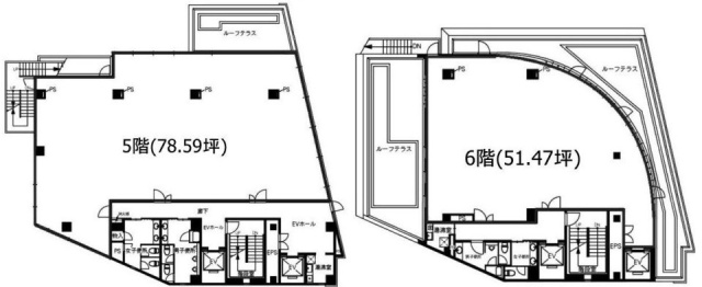 恵比寿KDビル5F～6F 間取り図