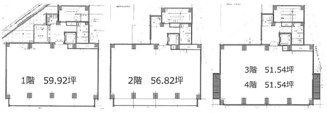 西新宿淀橋ビル1F～4F 間取り図