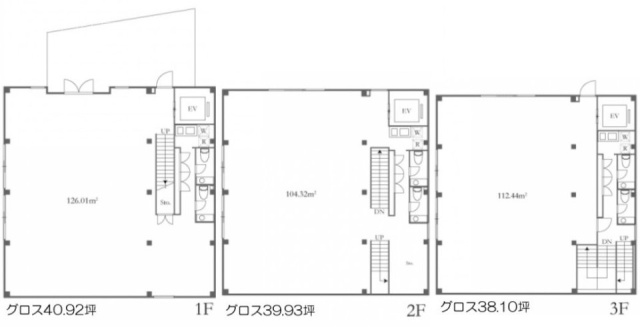 エルオフィス広尾1F~3F 間取り図