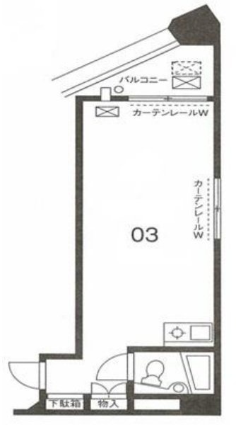 ウィンド新富ビル403 間取り図