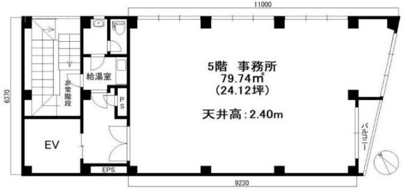 桔梗竹(ききょうだけ)ビル5F 間取り図