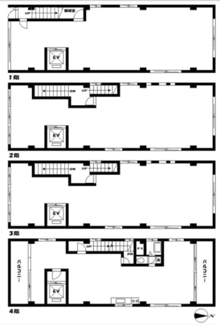 遠藤ビル1F～4F 間取り図