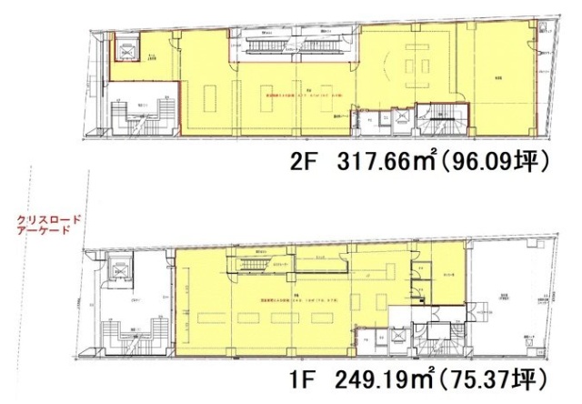 ガレリアクリスロード1F～2F 間取り図