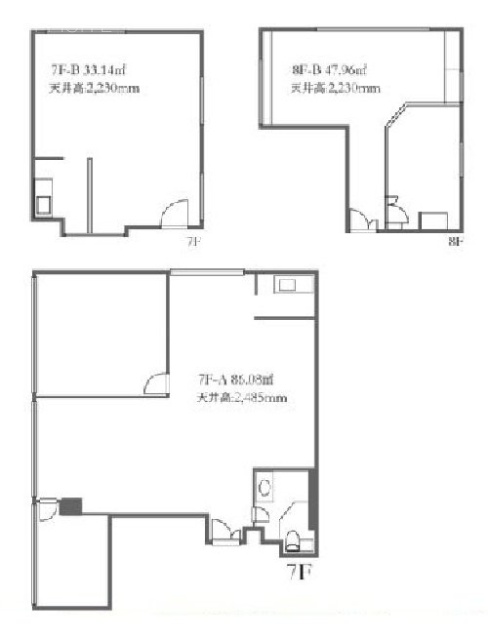 六本木トリニティビル7F~8F 間取り図
