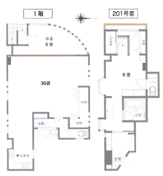 キャッスル豊島園1F・201 間取り図