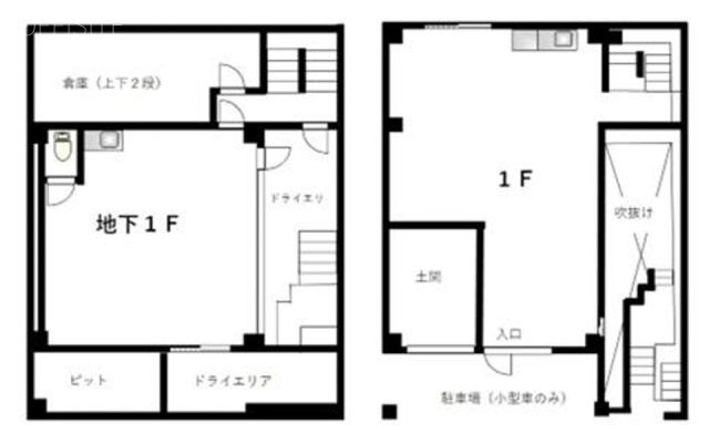 ロングヒル原宿ビルB1F~1F 間取り図