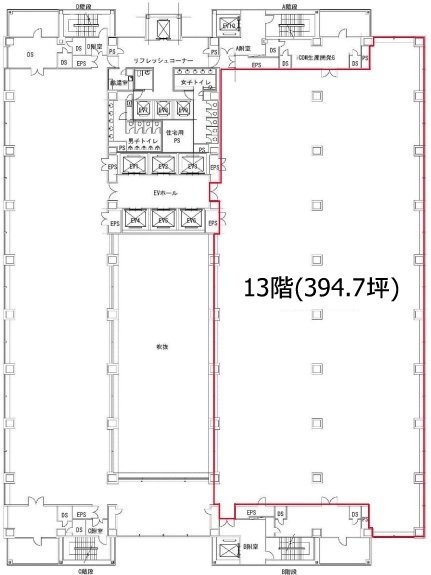 リバーサイド隅田13F 間取り図