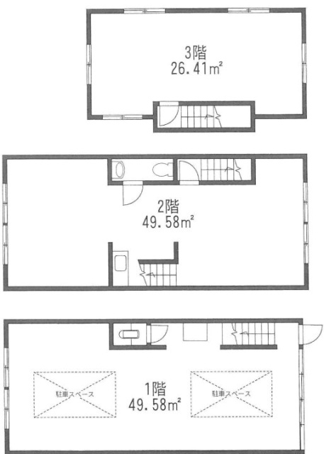 新橋5丁目ビル1F～3F 間取り図