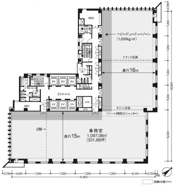 NBF渋谷ガーデンフロント14F 間取り図