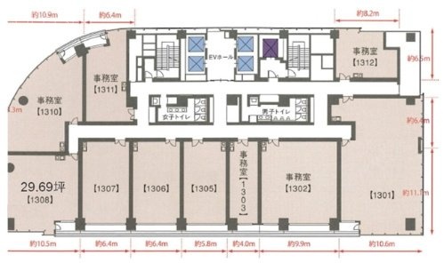 ワテラスアネックス1308 間取り図