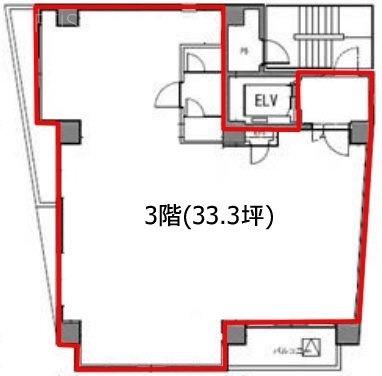 神宮前董友ビルⅡ3F 間取り図