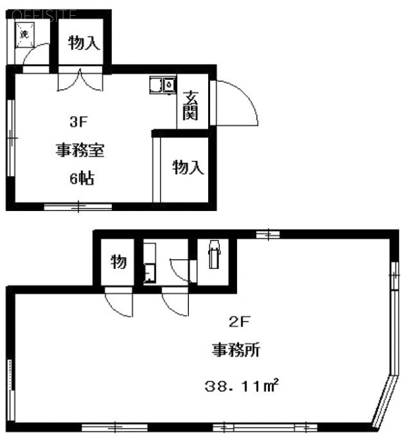 セピアコートⅡビル2F～3F 間取り図