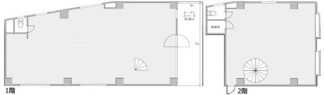 大島ビル1F~2F 間取り図