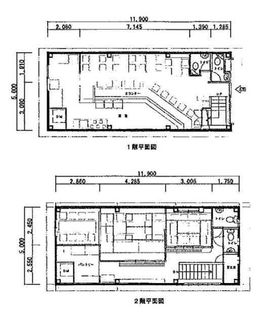 磯見第3ビル1F~2F 間取り図
