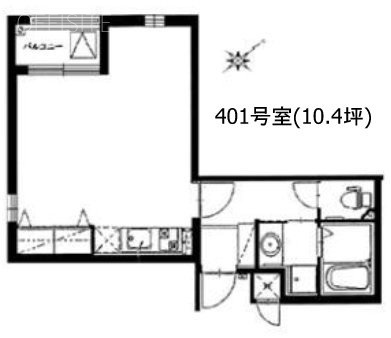 高倉第7マンション401 間取り図