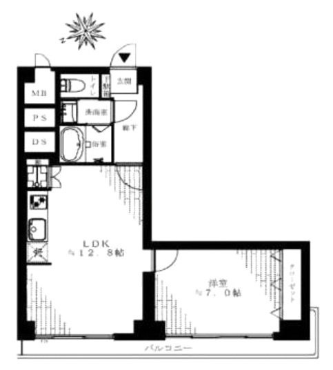 秀和築地レジデンス12F 間取り図