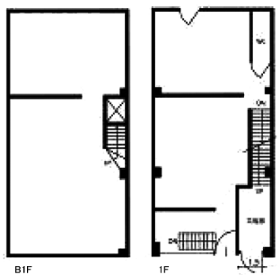 内田ビルB1F～1F 間取り図