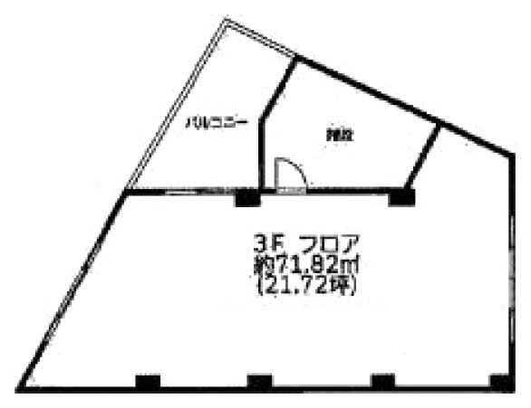 本町通店舗・事務所3F 間取り図