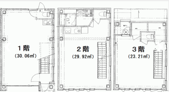 443B1F～3F 間取り図