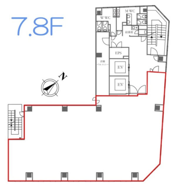 銀座グランディールビル7F~8F 間取り図