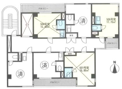 パークノヴァ御茶ノ水506 間取り図