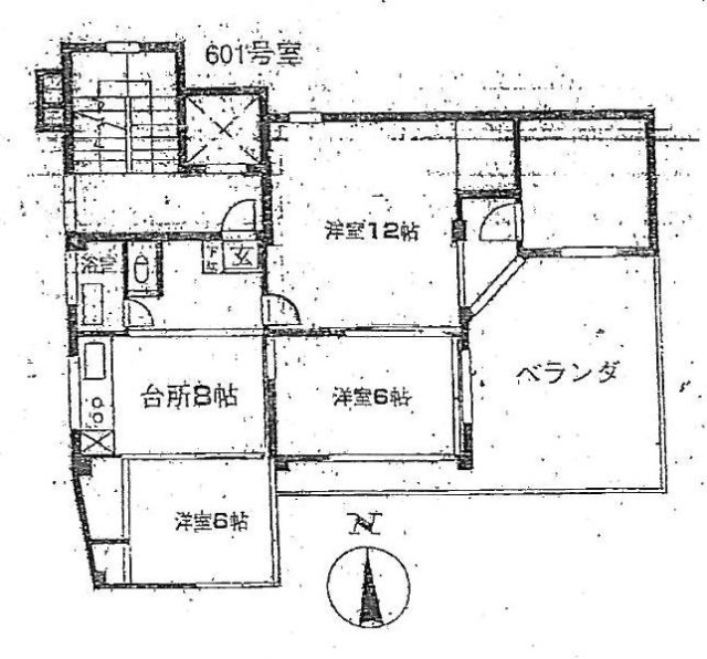 クランツ南新宿601 間取り図