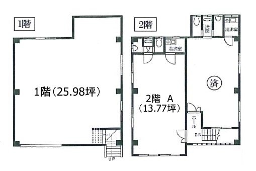 宮本ビル1F～2F 間取り図