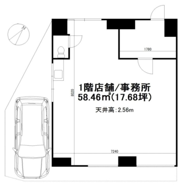 パークサイド菅原橋ビル1F 間取り図