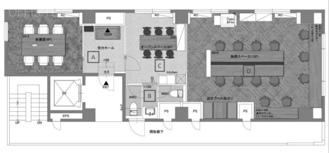 渋谷南平台ビル6F 間取り図