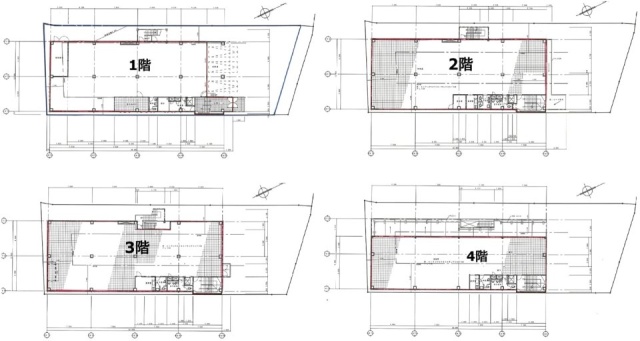 京王狛江ビル1F～4F 間取り図