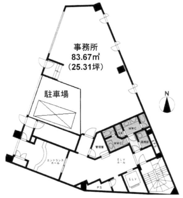 メットライフ元赤坂ウエスト1F 間取り図