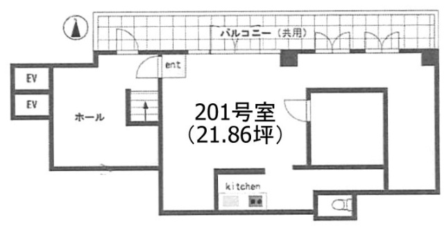 中野第二コーポ201 間取り図