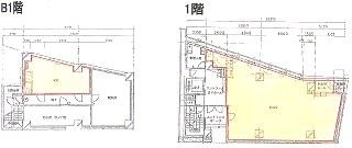 いちご内神田ビルB1F~1F 間取り図