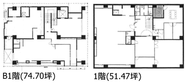 タカラビルB1F~1F 間取り図