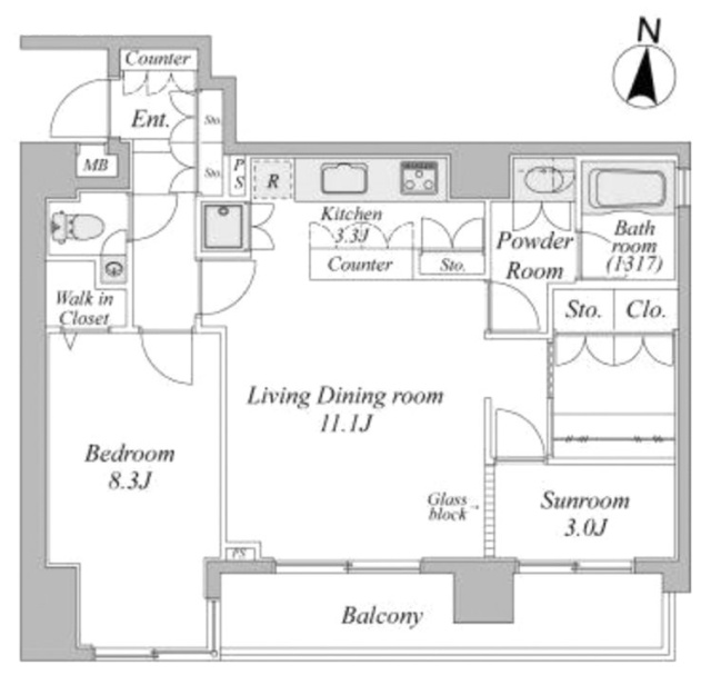 ボヌール三軒茶屋403 間取り図
